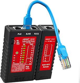 Network Cable Tester for rj45 rj11 rj12 /cat5 cat5e cat6 cat6a cat7,Test STP UTP/Single Head Cable Checker,Continuity Test,Phone line cat3,Ethernet Tester,LAN Cable Test Tool (Red)