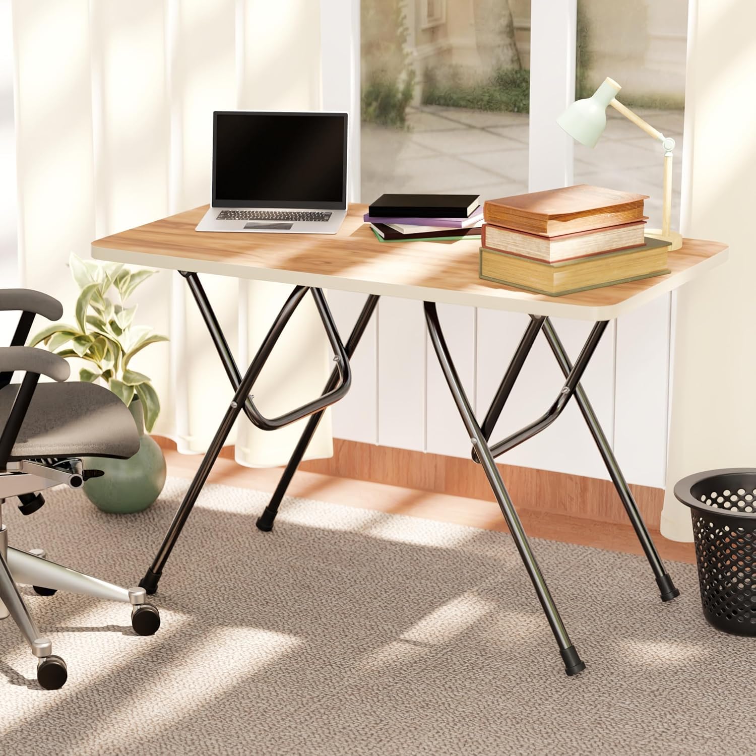 Marusthalee Folding Table with MDF Top, Steel Frame, 11mm