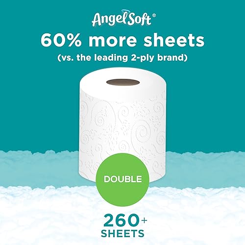Miniatura 4 de Angel Soft White - Papel higiénico de 2 capas seguro para séptico, 36 rollos dobles, 72 rollos regulares, 260 hojas más por rollo doble