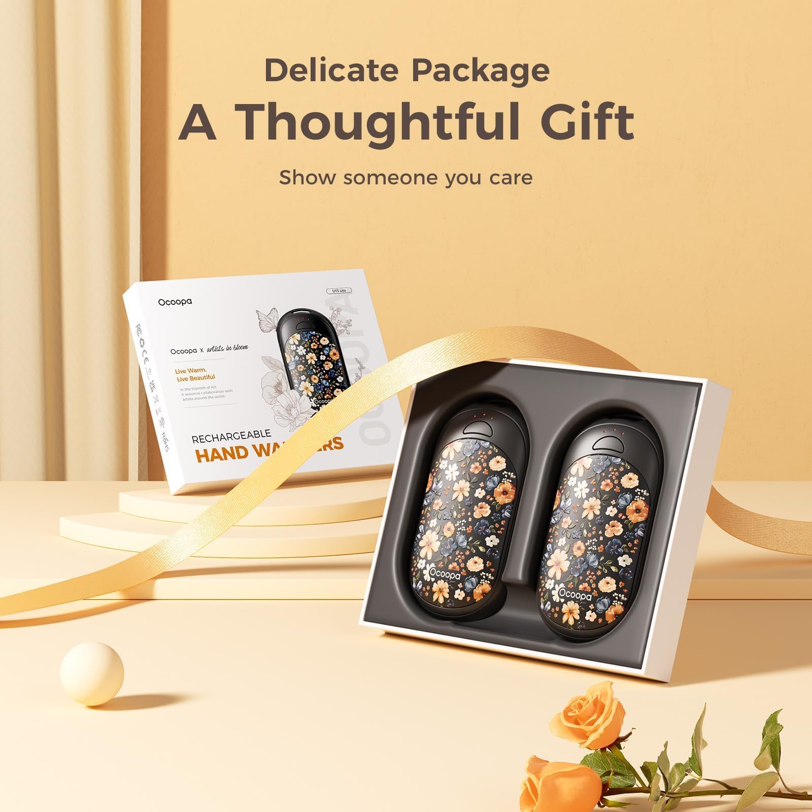 Magnetic Hand Warmers Rechargeable 2 Pack, Electric Handwarmers, Smart Heating UL Certified, 3-Settings,Portable Heater, Ultra Slim Pocket, Hunting Essentials, Gifts For Christmas Men, UT3 Lite