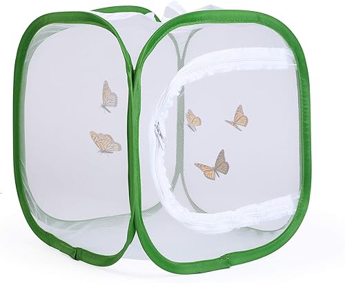RESTCLOUD Jaula de insectos con diseño de mariposas pequeñas, con 6 paneles de malla, 30,5 x 12.0 x 12.0 x 12.0 in de alto