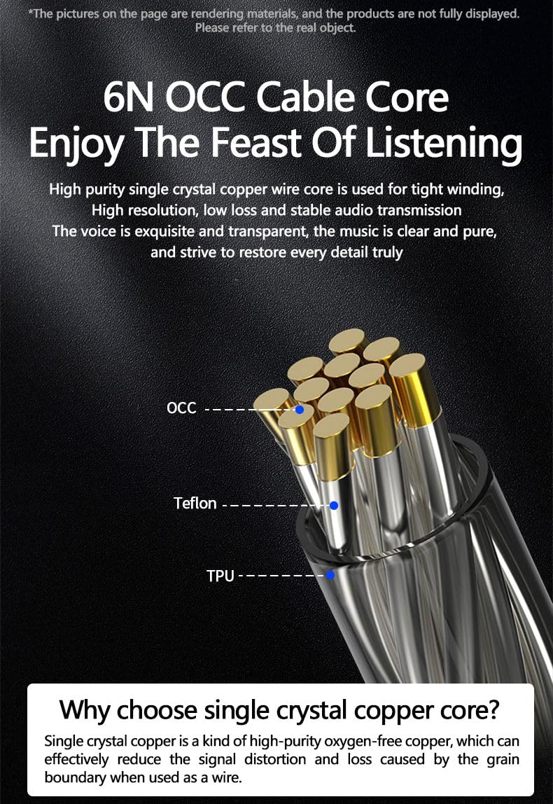 USB Type C to 2.5mm 6N OCC Audio Cable 4.3ft Compatible with ATH-M40X M50X M60X M70X Headphones