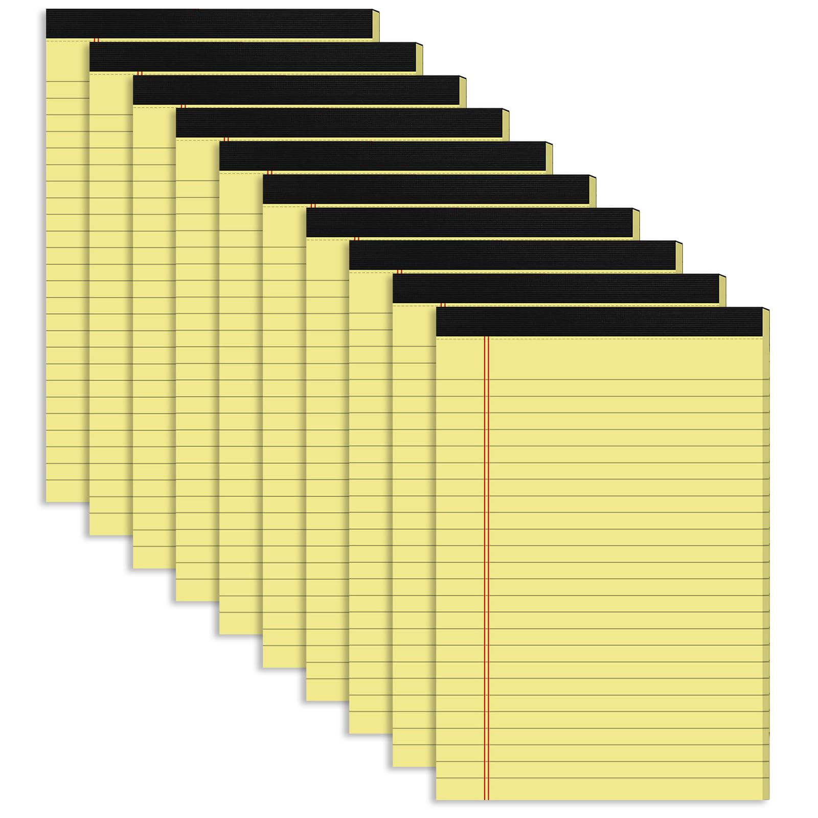 10 Pack A5 Lined Pad, Per 50sheets/100 Pages Post It Notes, Memo Notepad, 70Gsm Refill Note Pads, Large Capacity A5 College Ruled Writing Pad for Office, School, Business