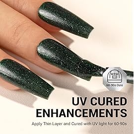 MelodySusie Green Glitter Gel Nail Polish,Sparkle 0.5 Fl Oz Soak Off UV LED Christmas Green Glitter Gel Polish Gift for Women Nail Art Manicure Salon DIY Nail Design Decoration at Home-z215
