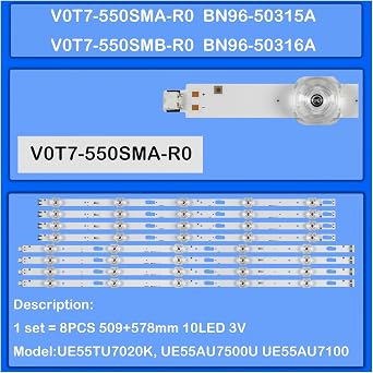 LED Backlight Strip for UE55TU7020K UE55AU7500U UE55AU7100U UE55TU7092U UA55TU8000 UN55TU7000G UN55TU8000G UE55TU7092 UE55AU7110