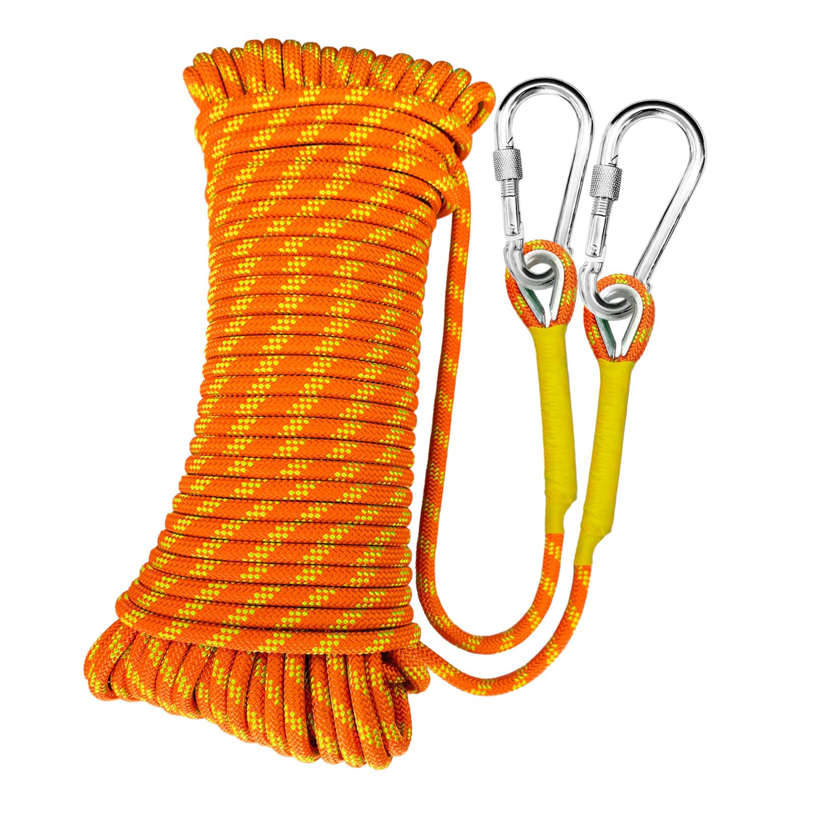 Corde Statique Escalade 12mm 60m 2 mousquetons Sac Rangement