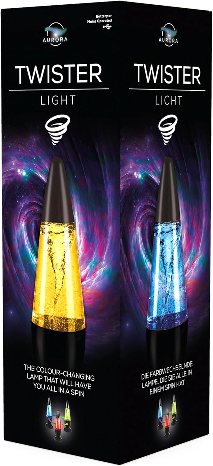 Funtime Gifts Twister Water Tornado LED Colour-Changing Lamp, Plastic, Integrated, Multi