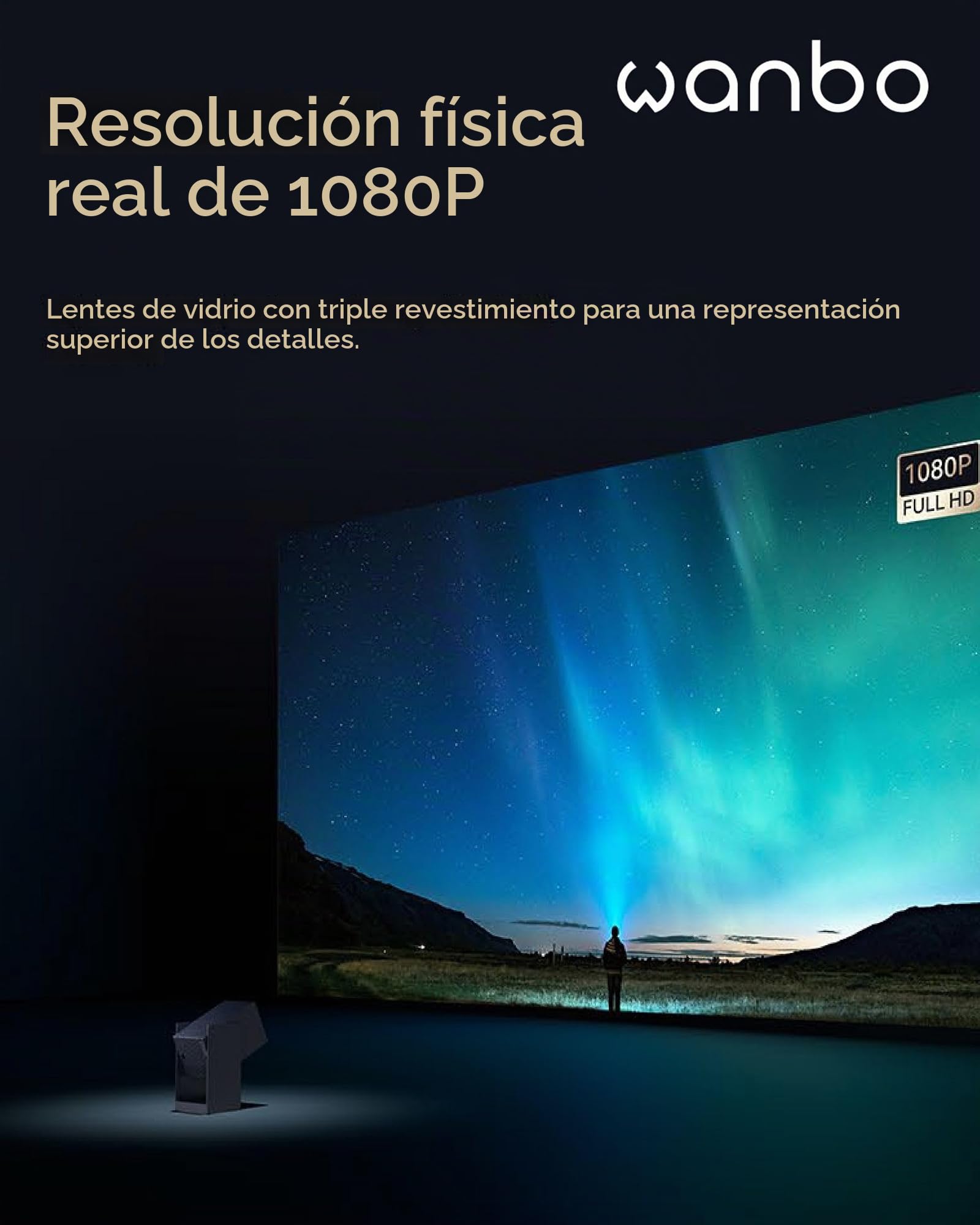 Wanbo Cube 2 Pro - Proyector Inteligente con Android TV y Enfoque automático ToF, Mini proyector portátil Compacto y Altavoz Bluetooth de 8 W, corrección Keystone, Cine en casa para Espacios pequeños