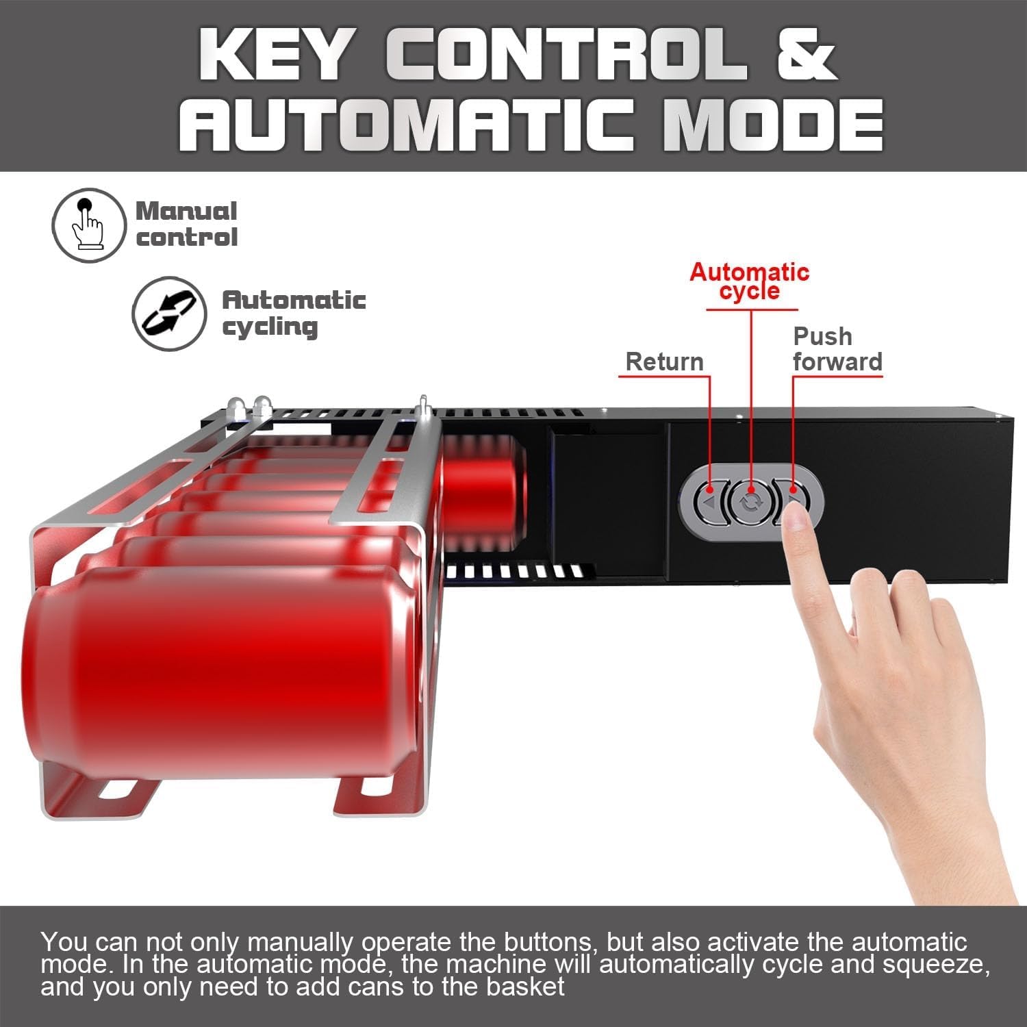 Automatic Electric Can Crusher,Household Can Crushers for Recycling, Can Fill 8 Cans Once,Automatic Can Crusher for 6oz~16oz Recycling Aluminum Seltzer,Cola,Beer Cans