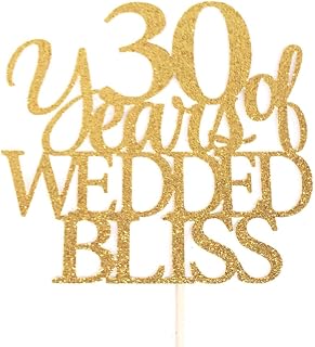 Atelier Elegance 30 Years of Wedded Bliss Cake Topper, 30th Anniversary Cake Topper, Thirty