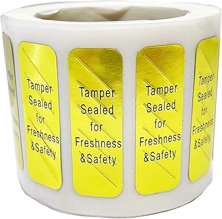 Amazon 開封防止シール 新鮮で安全な食品配達ステッカー 0 5 X 1 5インチ 食品容器バッグ用不正開封防止ラベル ロールあたり500枚 ラベル ステッカー 文房具 オフィス用品