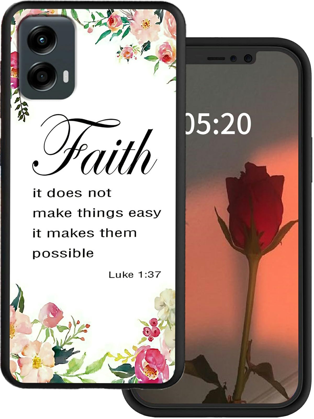 Rossy for Motorola Moto G 5G 2024 Phone Case with 1-37 Bible Verse Christian Pattern for Women Men Slim Soft TPU Silicone Anti-Scratch Shookproof