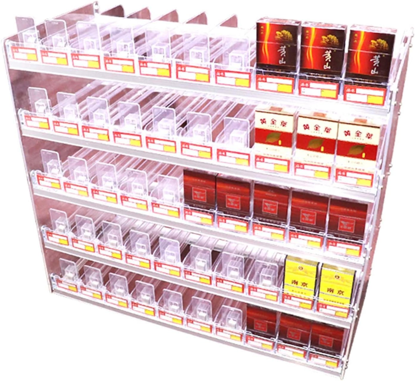 Supermarkets Cigarette Showcases Rack Automatic Cigarette Pusher Cigarette Holder Real Wall Mounted Candy Rack For Facilitation Of Stores, Cigarette Box Wall Frames ( Color : Clear , Size : 91.5x28.4x