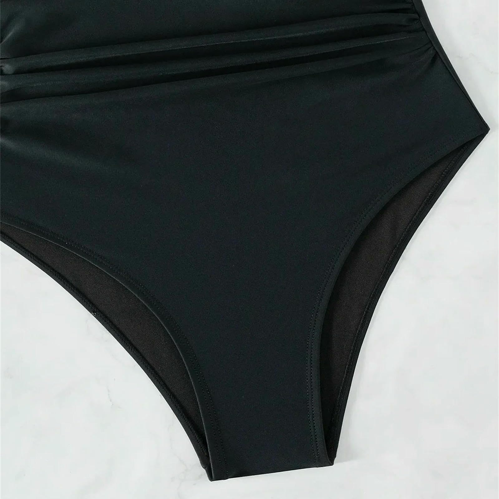 Jednoczęściowy strój kąpielowy damski jednoczęściowy strój kąpielowy z siateczką jednoczęściowe bikini z dekoltem w serek bez pleców seksowna kąpiel-czarna-s