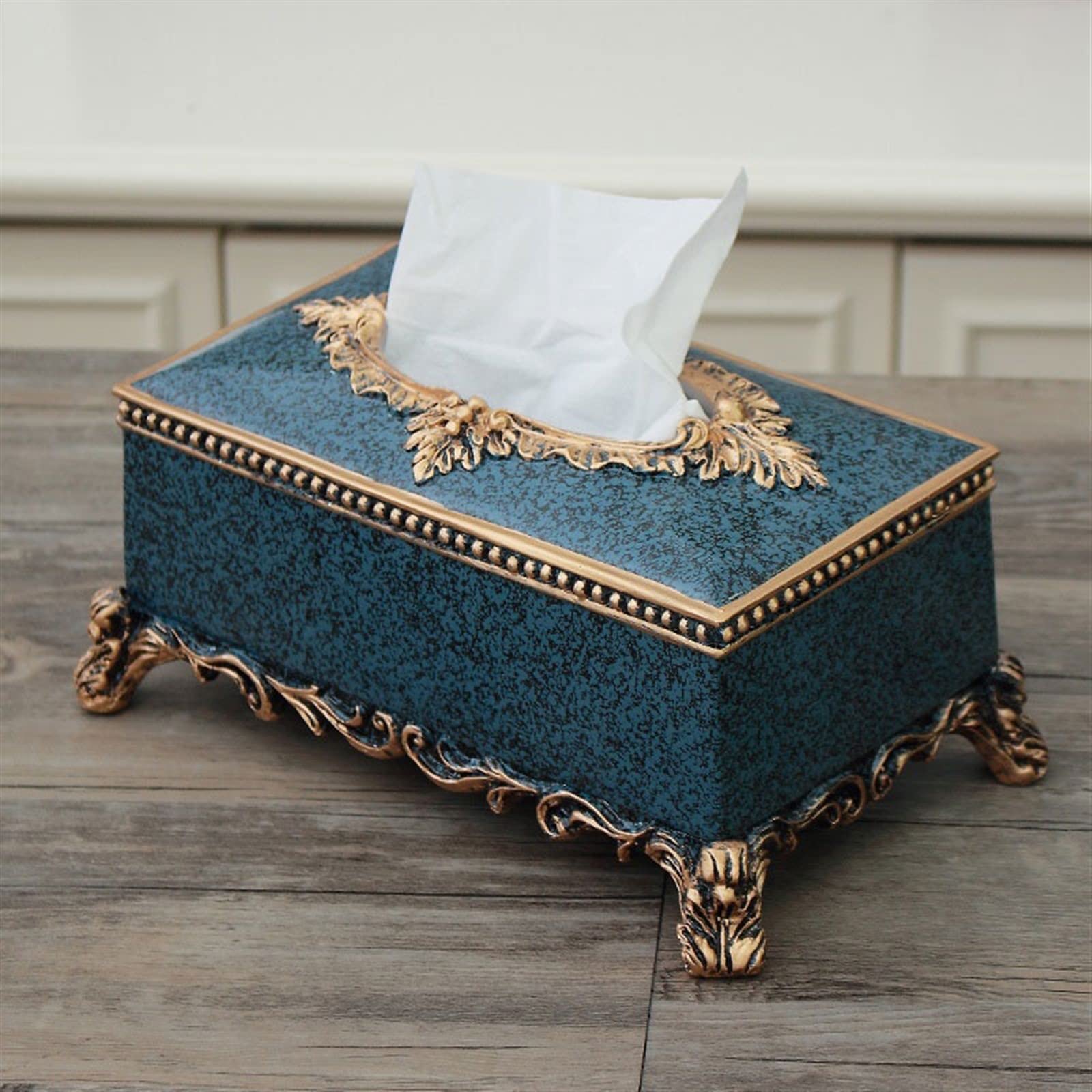Portafazzoletti Multifunzionale Scatola di tessuto semplice retrò Stile country Scatola di carta di pompaggio di lusso leggera Scatola di immagazzinaggio di tessuto in resina Ornamenti di decorazione