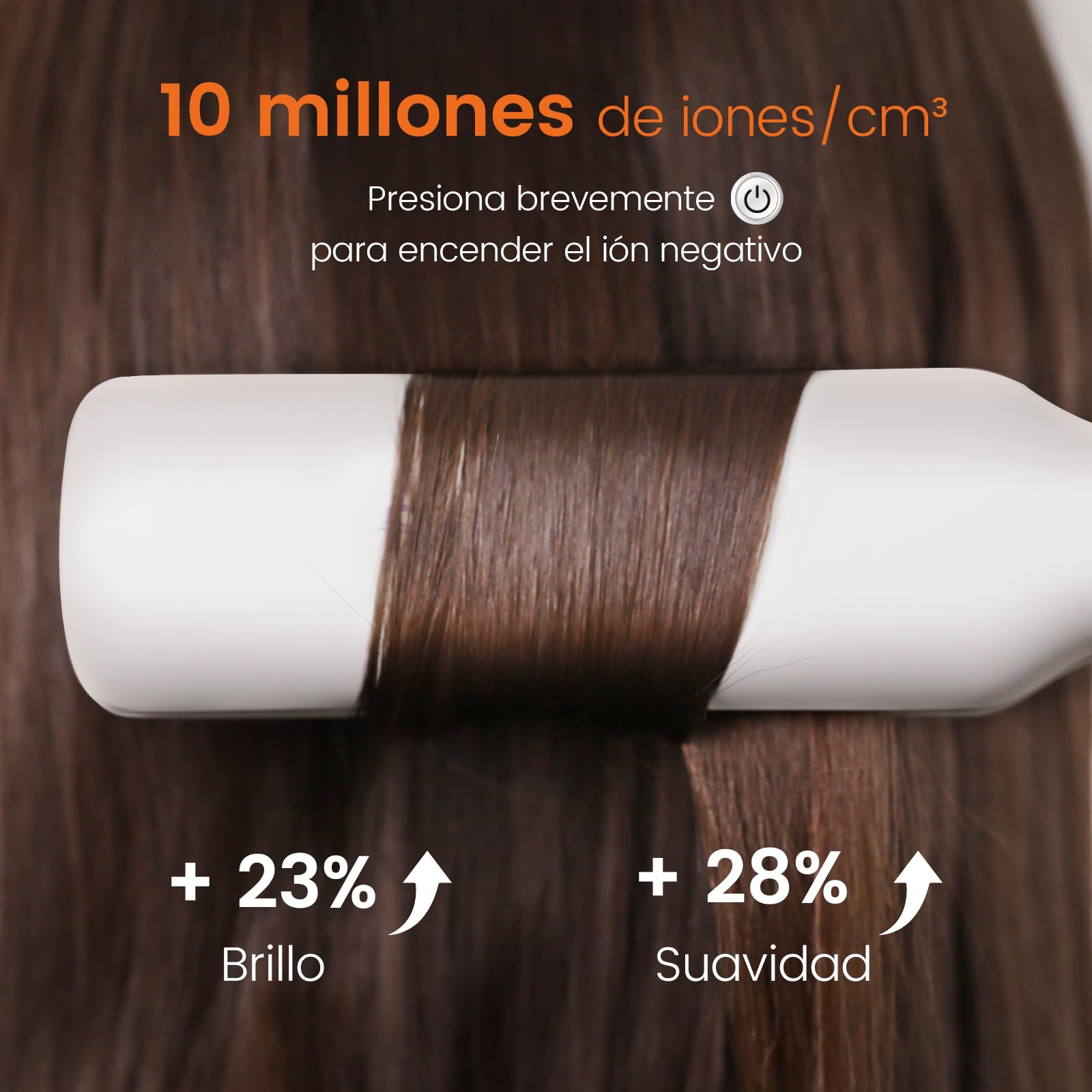 Faszin Plancha de Pelo con Placa de 42 mm de Ancho, Plancha de Titanio con Iones Negativos, Pantalla LED, Calentamiento Rápido de 30 s, Temperatura Ajustable de 11 Niveles (130-230 ℃) - Blanco