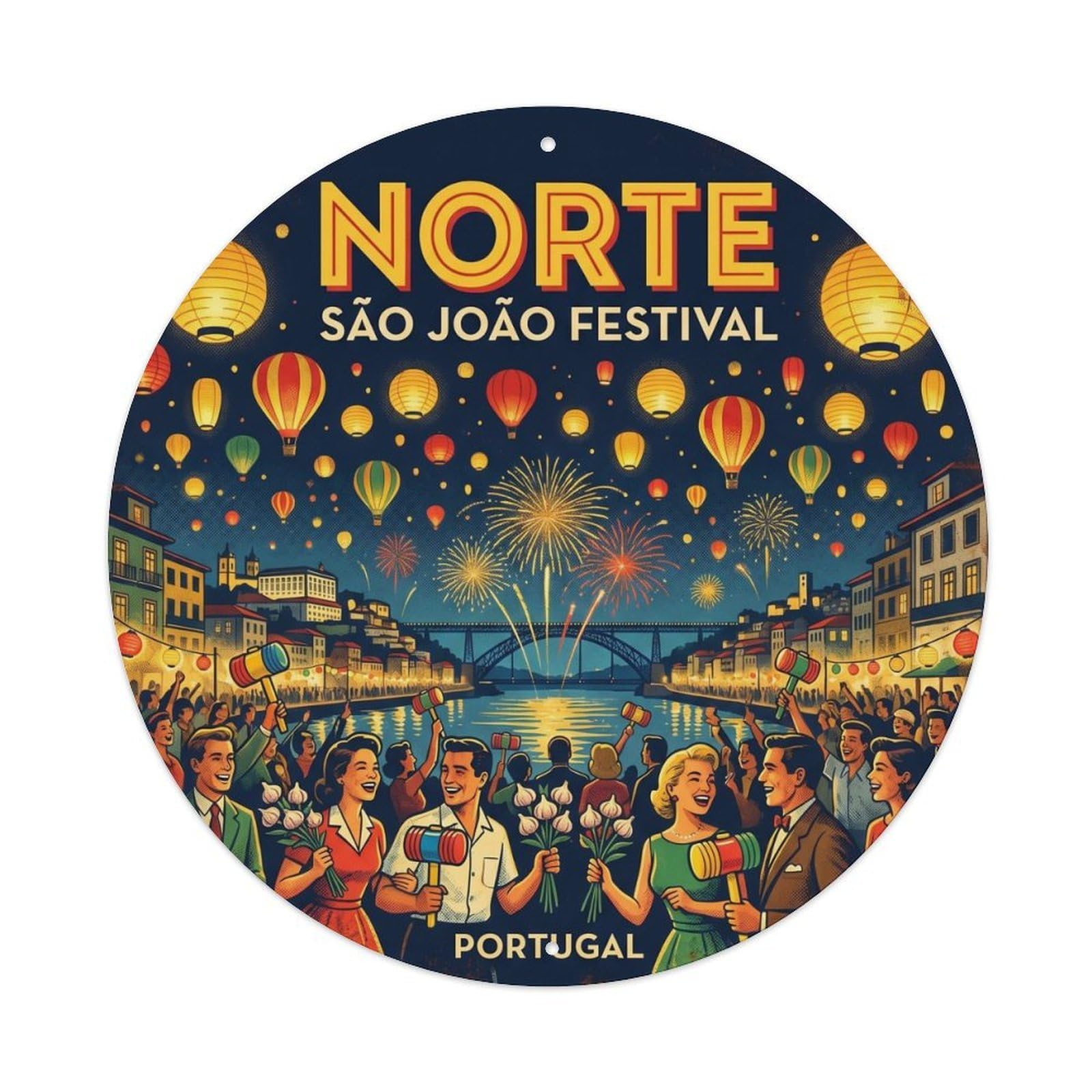 Olhnbad Style Portugal Norte Sao Joao Festival Regional Culture Metal Tin Sign