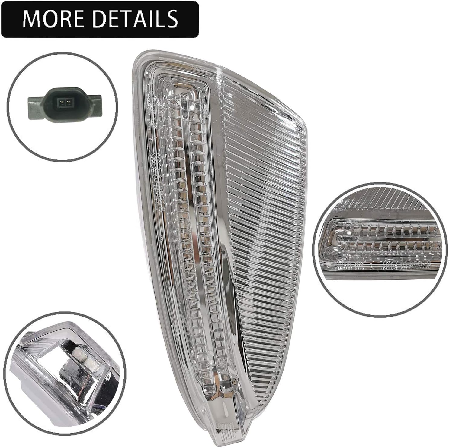 Compatible with MERCEDES W204 C Class C250 C300 C350 C63 Door Side Wing Mirror Housing Turn Signal Indicator LED Light Blub (Left/Driver Side)