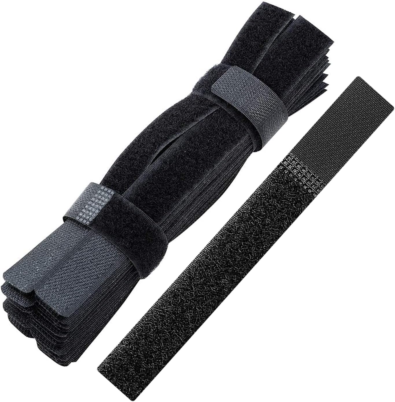 Cable Ties Adjustable Wire Organizer Cable Ties Self Gripping Straps, Multi-Purpose Organizer Cord Rope Holder for Laptop PC TV wires at Home, Office & Data Center - Black, Pack of 20