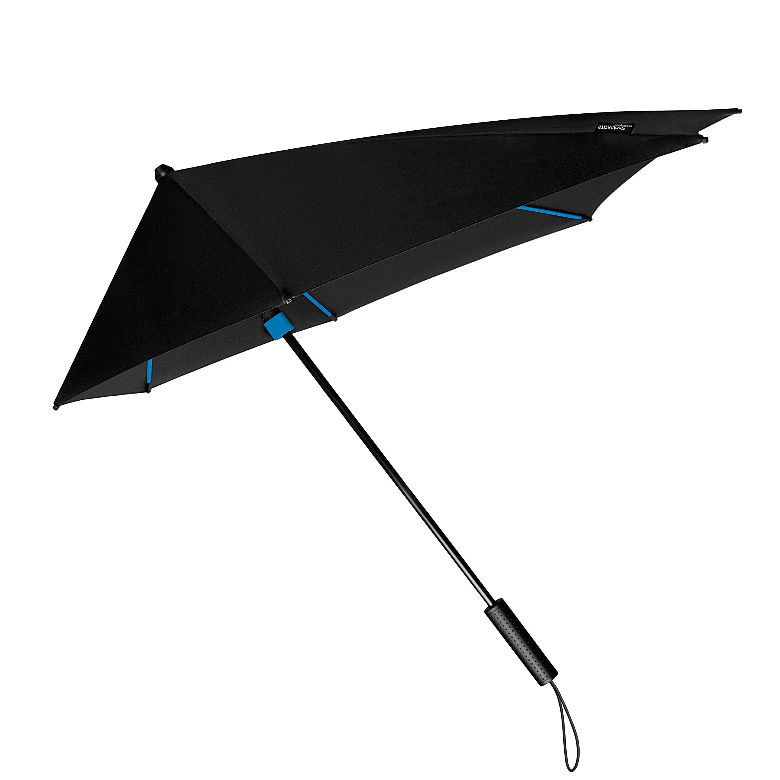 STORMaxi Storm Umbrella - Windproof Aerodynamic - Resists Wind up to 65 km/h, Blue Frame, Large, Stick umbrella