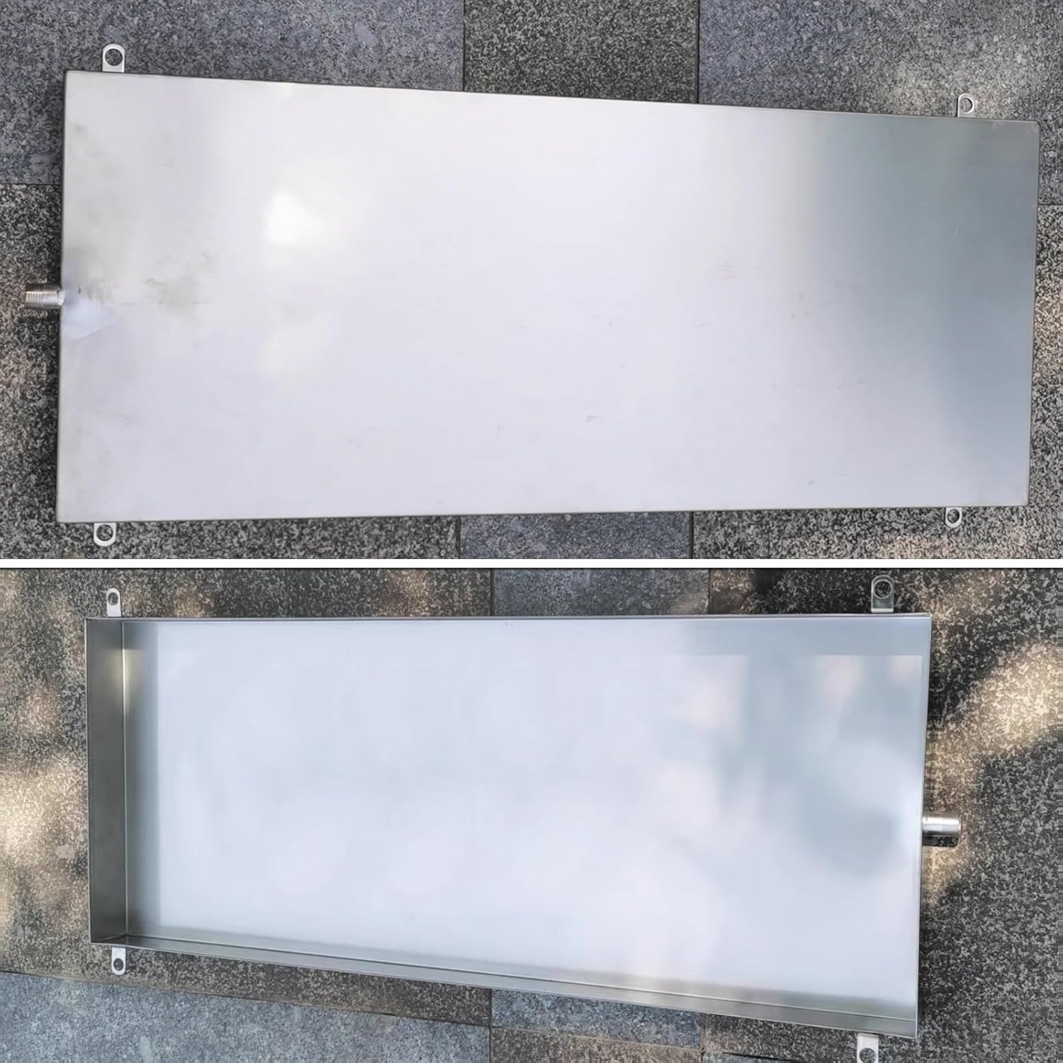 Heavy-Duty 4" High Condensate Drain Pan - 50x20cm (20x8in) Water Collection Tray for Air Conditioners, Industrial Equipment, Workshops, Apartments & More