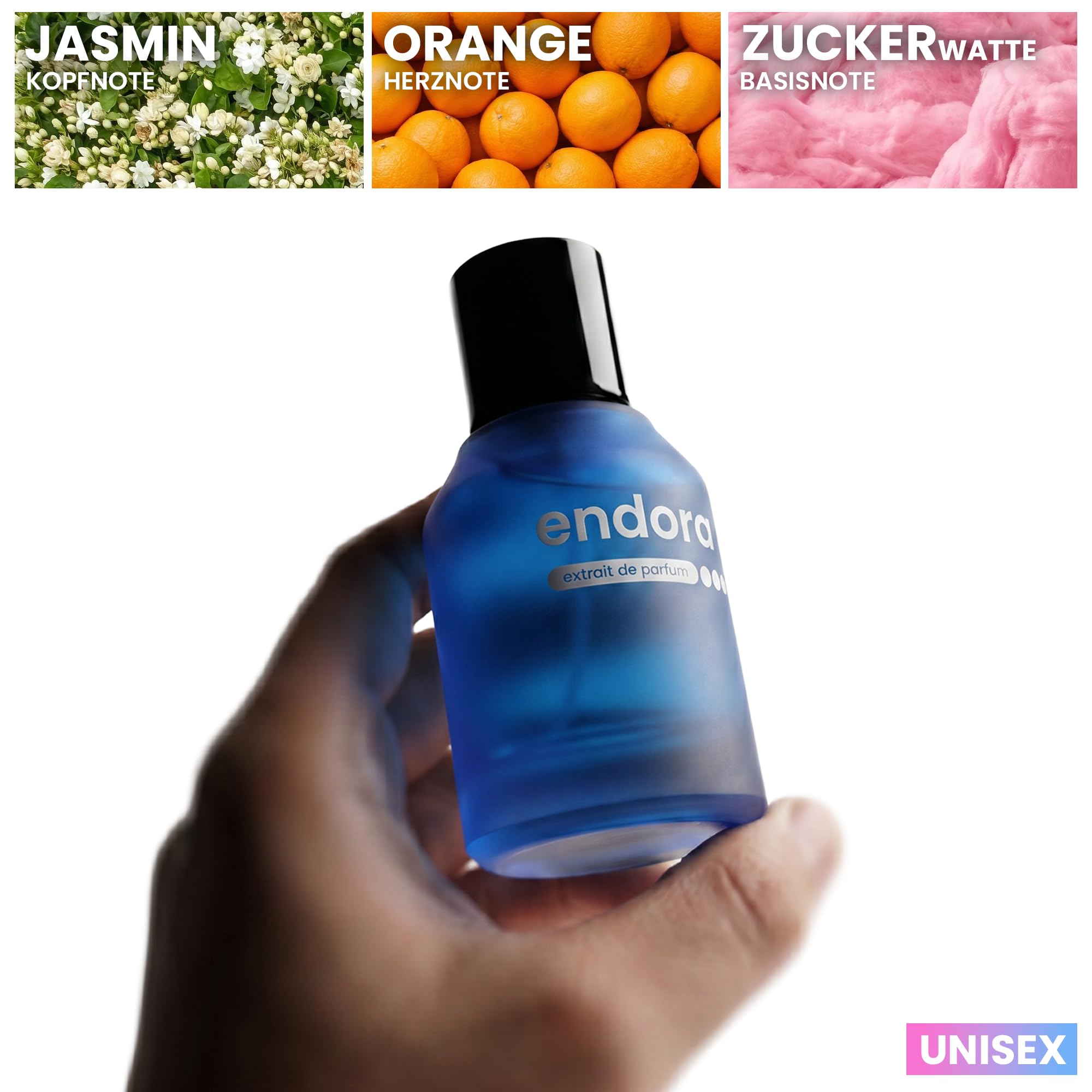 Set - Extrait de Parfum Unisex 3x 50 ml – (35% Duftöl) mit Pheromonen - bis zu 12h lang anhaltender Duft - Made in Germany - Endora - Cherie - Aqaba