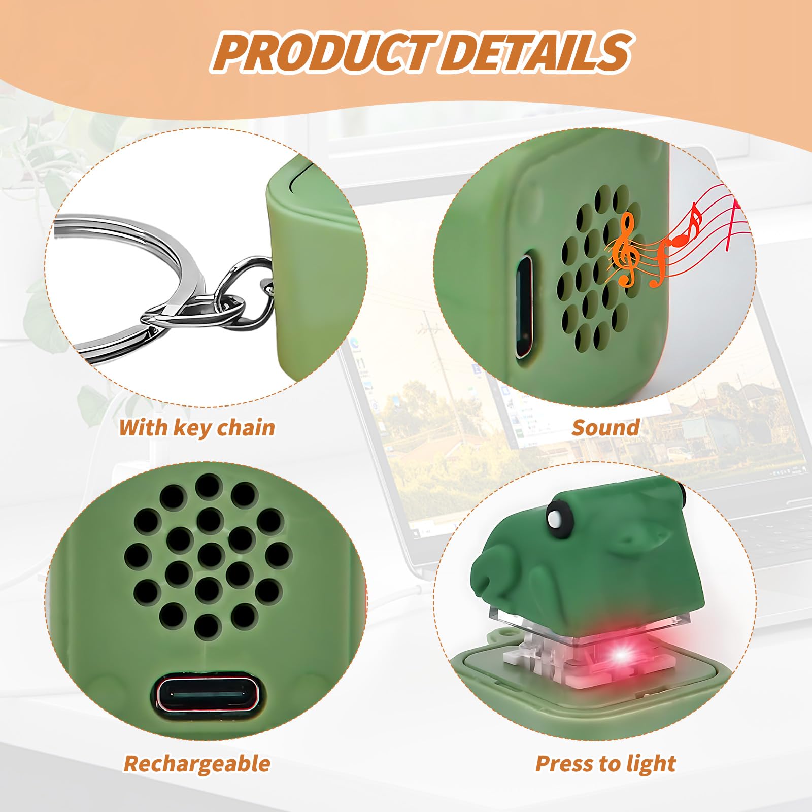 2 Pcs Keyboard Fidget Toy, Light Up Keyboard Clicker Fidget Toy with Sound - Image 3