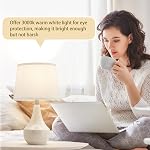 GyroVu Table Lamp Set of 2, 18.63” Ceramic Table Lamp Classic Beside Lamps Nightstand Lamp Modern Table Lamp for Living Room, Bedroom & Office Rocker Swtich Cream-LED Bulbs Included