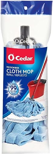 Miniatura 2 de O-Cedar Repuesto de trapeador de tela de microfibra, azul y EasyWring Deep Clean (1 unidad)  40% más de potencia de limpieza  Recambio de mopa de