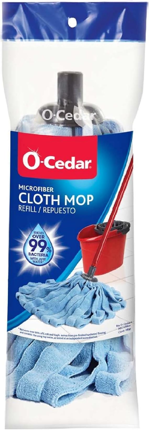 O-Cedar Microfiber Cloth Mop Refill and EasyWring RinseClean Spin Mop Microfiber Refill, 1-Pack