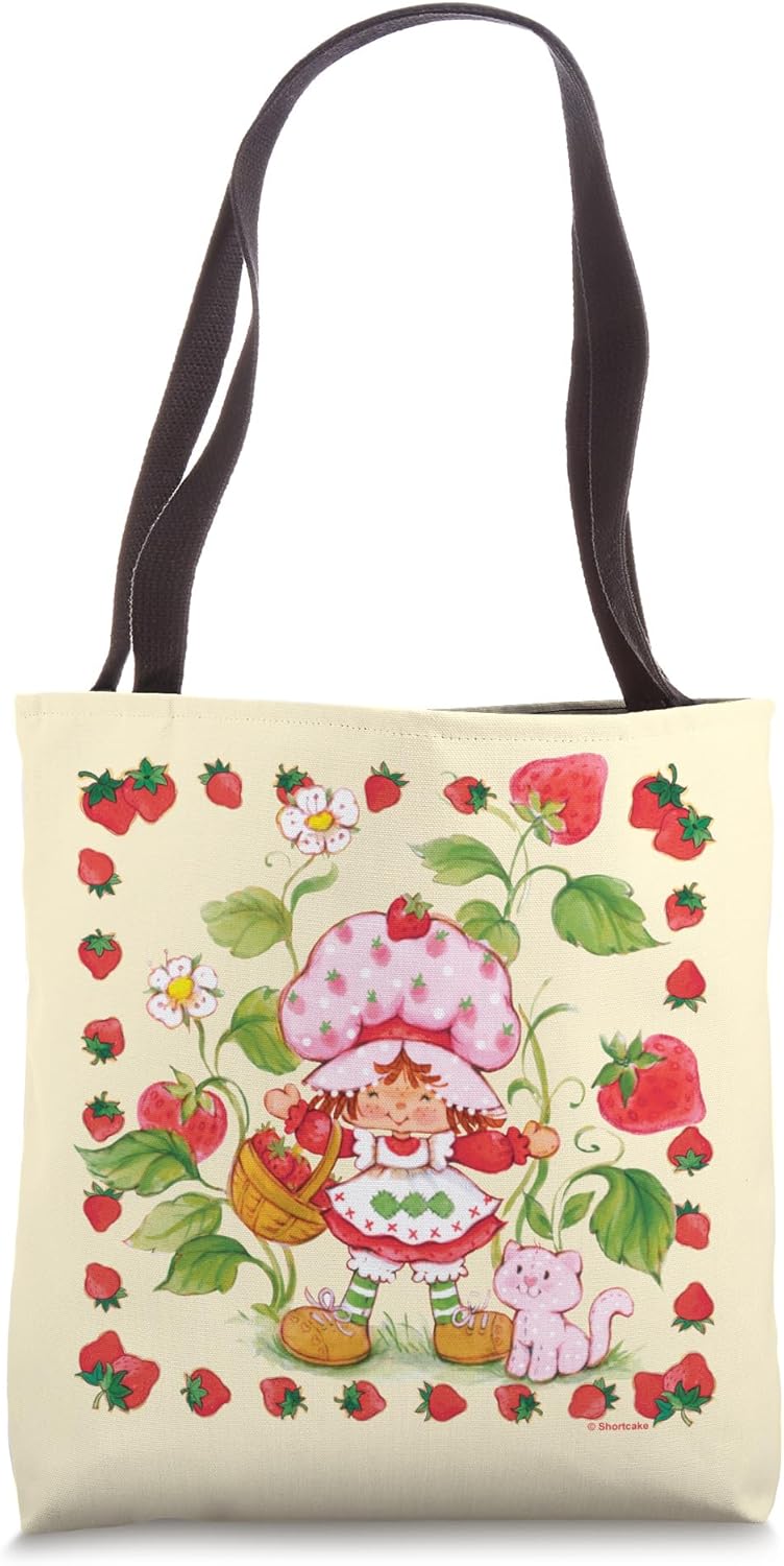 Strawberry Shortcake & Custard Cute Berry Frame Portrait Tote Bag