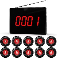 Vista 1 de CallToU Sistema de llamadas inalámbricas, botón de llamada para cuidador, campana de llamada de paciente con 10 botones de llamada de alerta