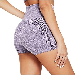 LindoMaker Womens Yoga Shorts High Waisted Fitness Quick Dry Biker Shorts Casual Lightweight Soft Running Shorts with Pockets