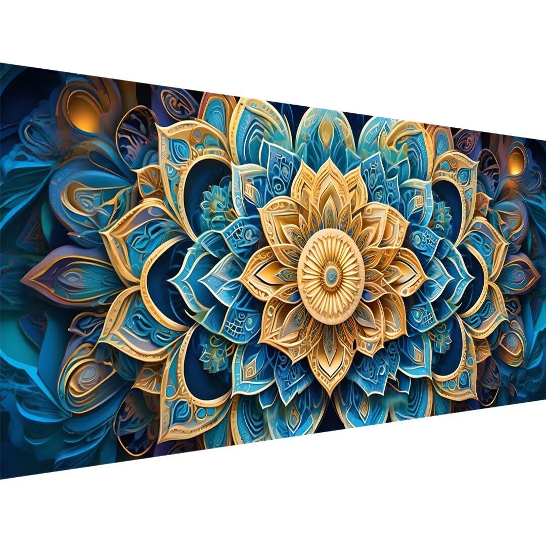 Diamond Painting Kits for Adults, Large Mandala Art Diamond Art Kits Adults, Round Full Drill Crystal Creations Embroidery Arts and Crafts, DIY Diamond Art for Home Decor Gifts 100x40cm z-0