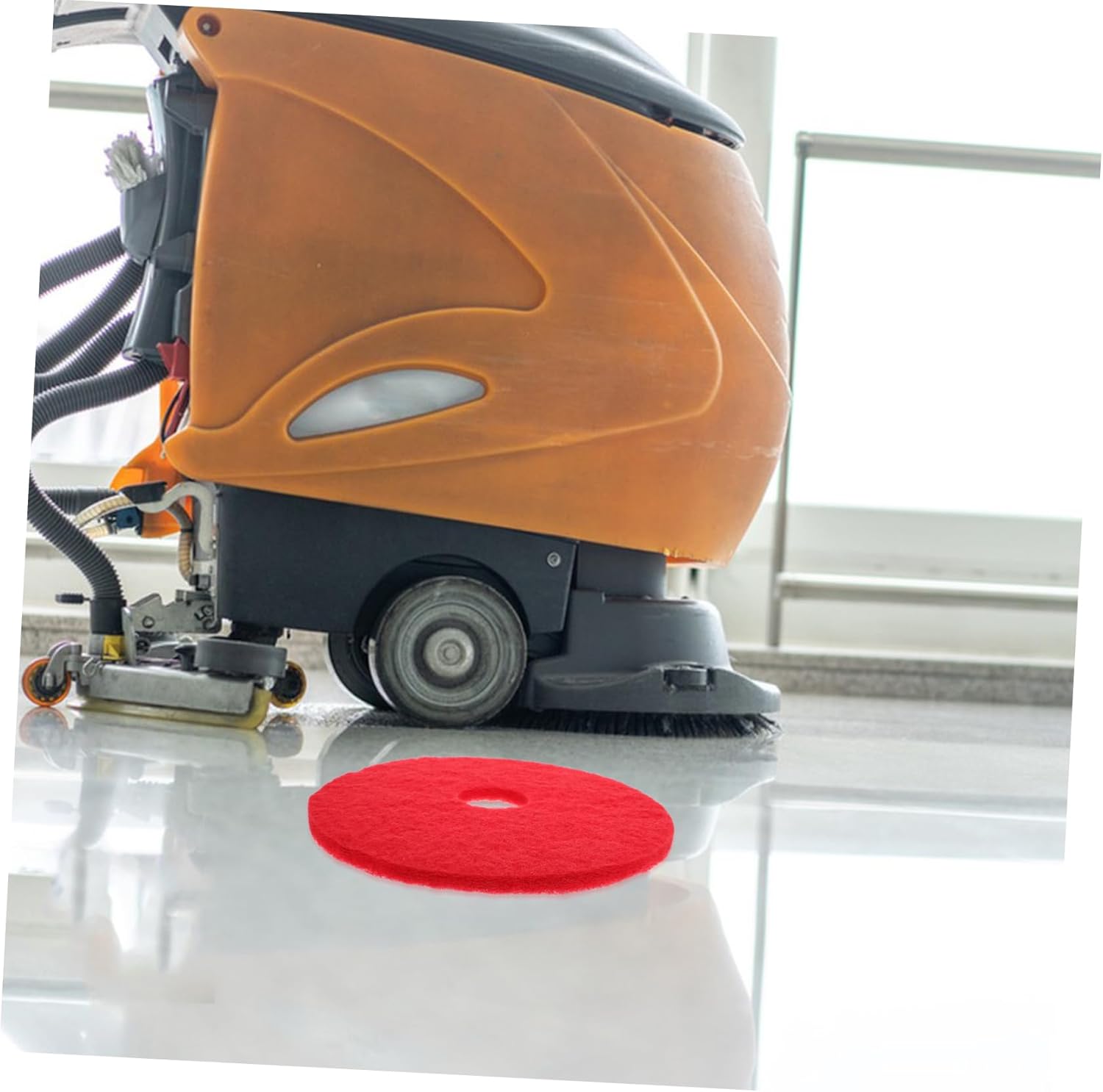 Didiseaon Floor Polishing Pad Red Floor Scrubber Pad Floor Machine Mat Replaceable Cleaning Pad Suitable for Hardwood Tiles