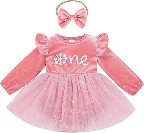 IMEKIS Winter Onederland 1st Birthday Girl Outfit: First Cake Smash Photoshoot D