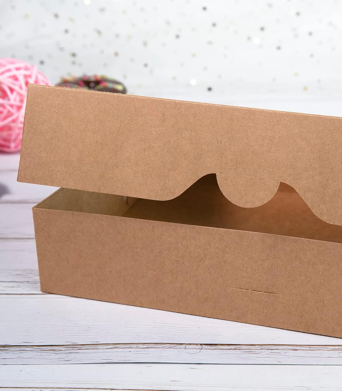 15-PACK Pastry Bakery Box 16x11x2.75inch,Brown Large Donuts,Muffins,Cookies Boxes with PVC Window Auto-Pop up Paper Box Nature Cardboard Take Out Container,Hold 12 Donuts,Pack of 15