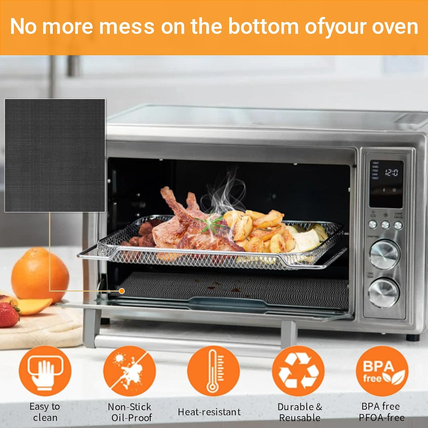 4-Pack Oven Liners 13.8" x 11.4" for COSORI 32QT CO130 CS130 Oven