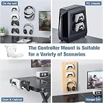 KUNSLUCK 4 Pack Controller Wall Mount for PS5, Xbox, Switch Controller, Wall Mount Stand for Controller&Headset, Adhesive/Screws Installation (White)