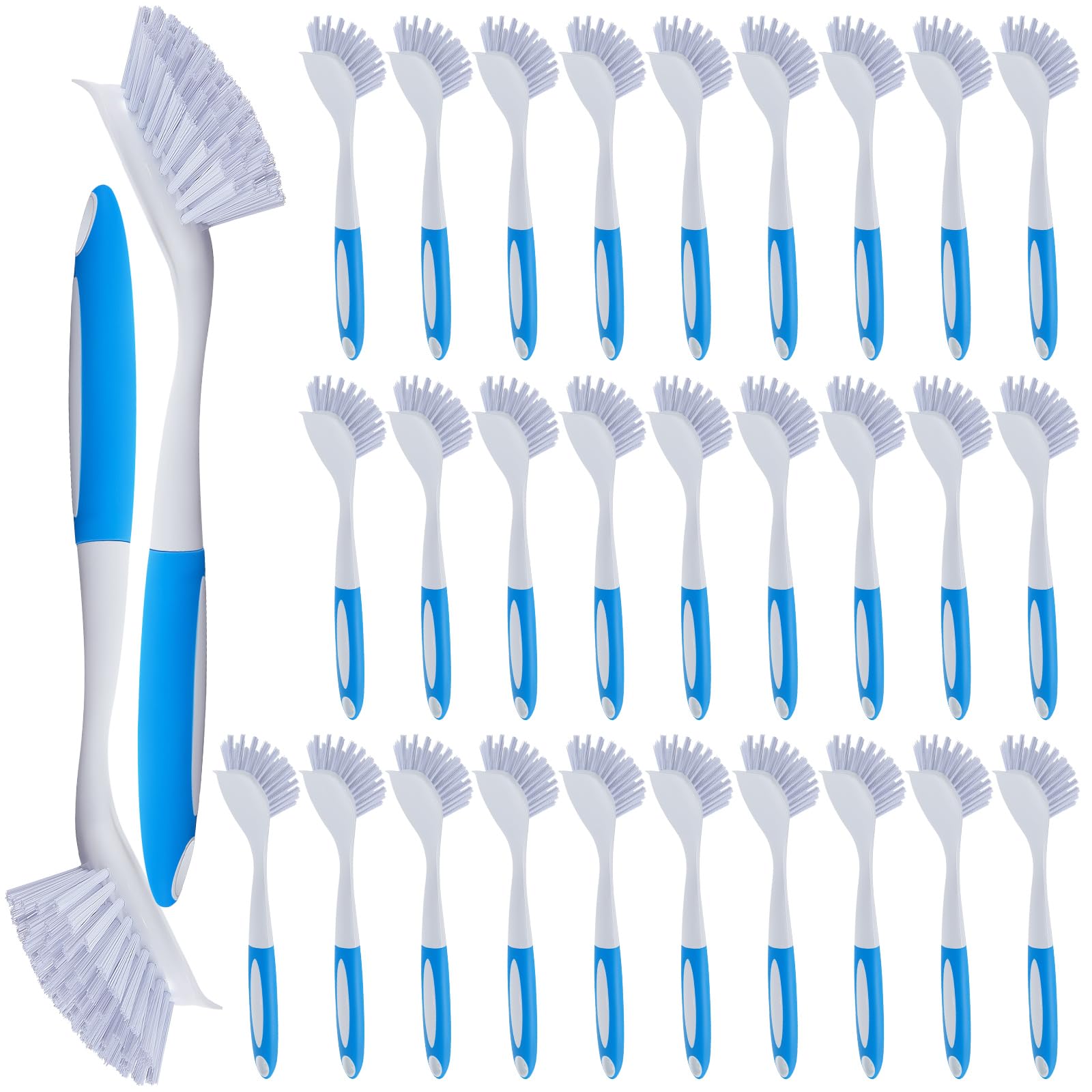Hsei 30 Pcs Kitchen Scrub Dish Brush Bulk, Blue