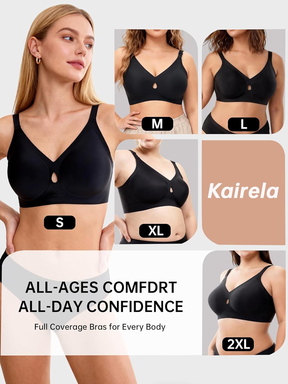 Bras for Women No Underwire Wireless Bras - Seamless Push Up Full Coverage Bralettes Comfortable Everyday Bra ﻿ - Image 5
