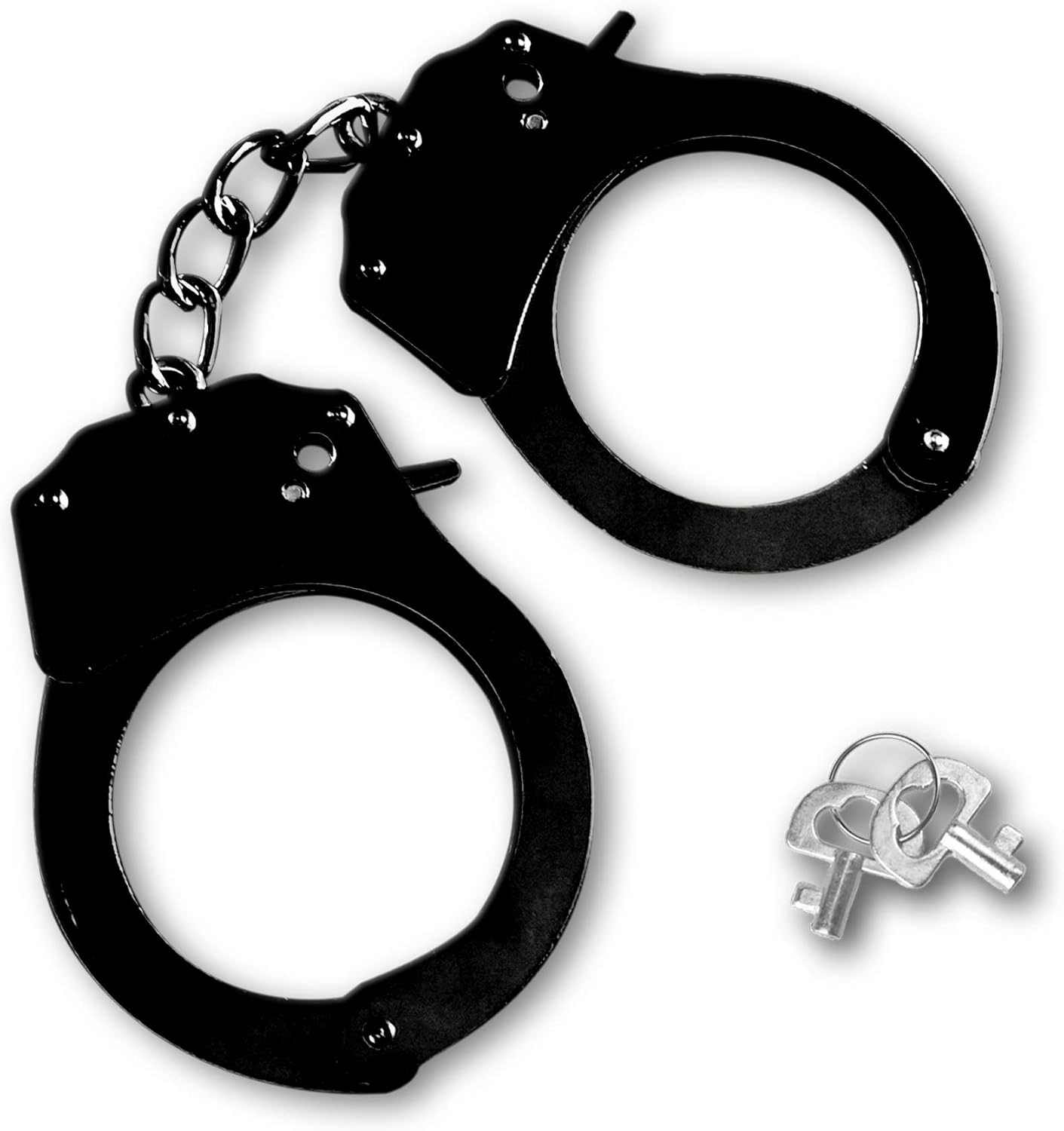 Toy Handcuffs with Keys Metal Toy Handcuffs for Kids (Black)