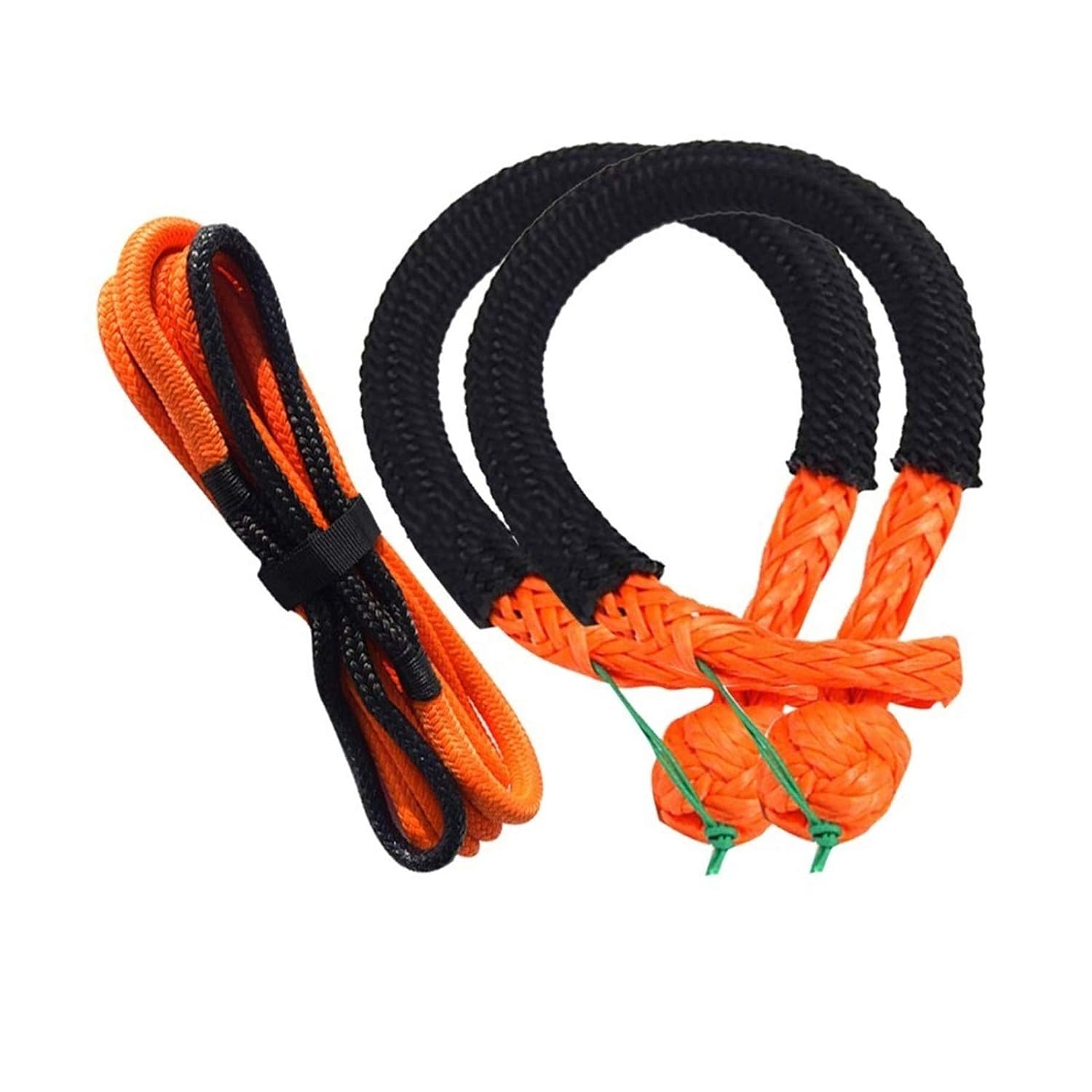 6mm*80mm Soft Shackles 12mm*6m Kinetic Recovery Rope for ATV UTV SUV Recovery Towing Offroad Parts Orange Color - Synthetic Winch Line