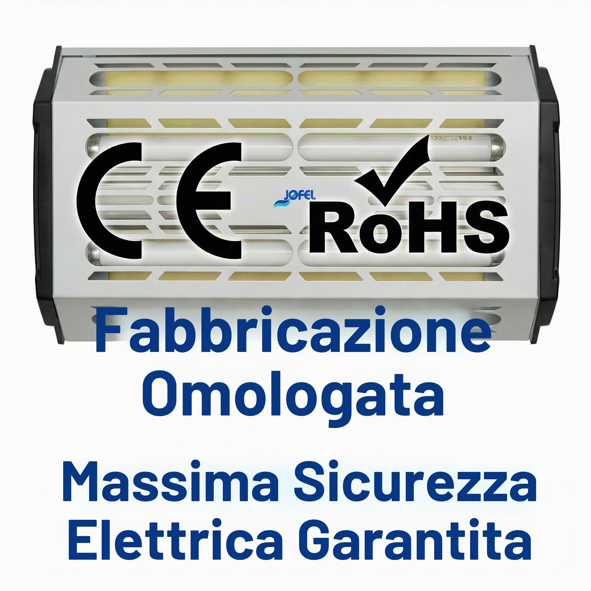 Jofel AJ70000 - Zanzariera con lamelle adesive, 2 tubi di luce LED UV, per attirare insetti, potenza 2 x 15 W (2 tubi)