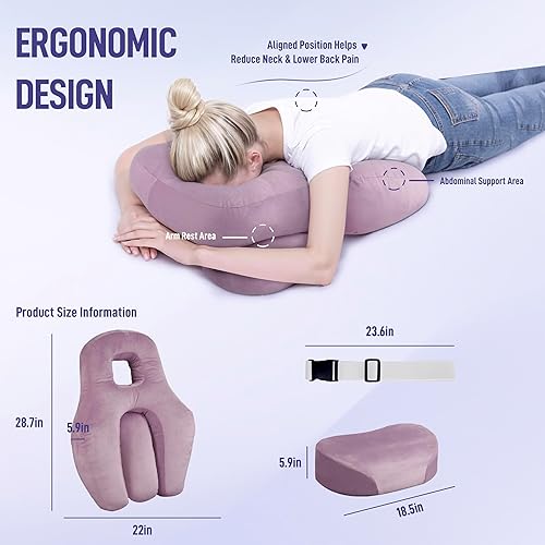 Miniatura 6 de Daneey 2N1 BBL - Juego de almohada después de la cirugía para dormir + almohada de apoyo de espalda, almohada convertible boca abajo para dormir,