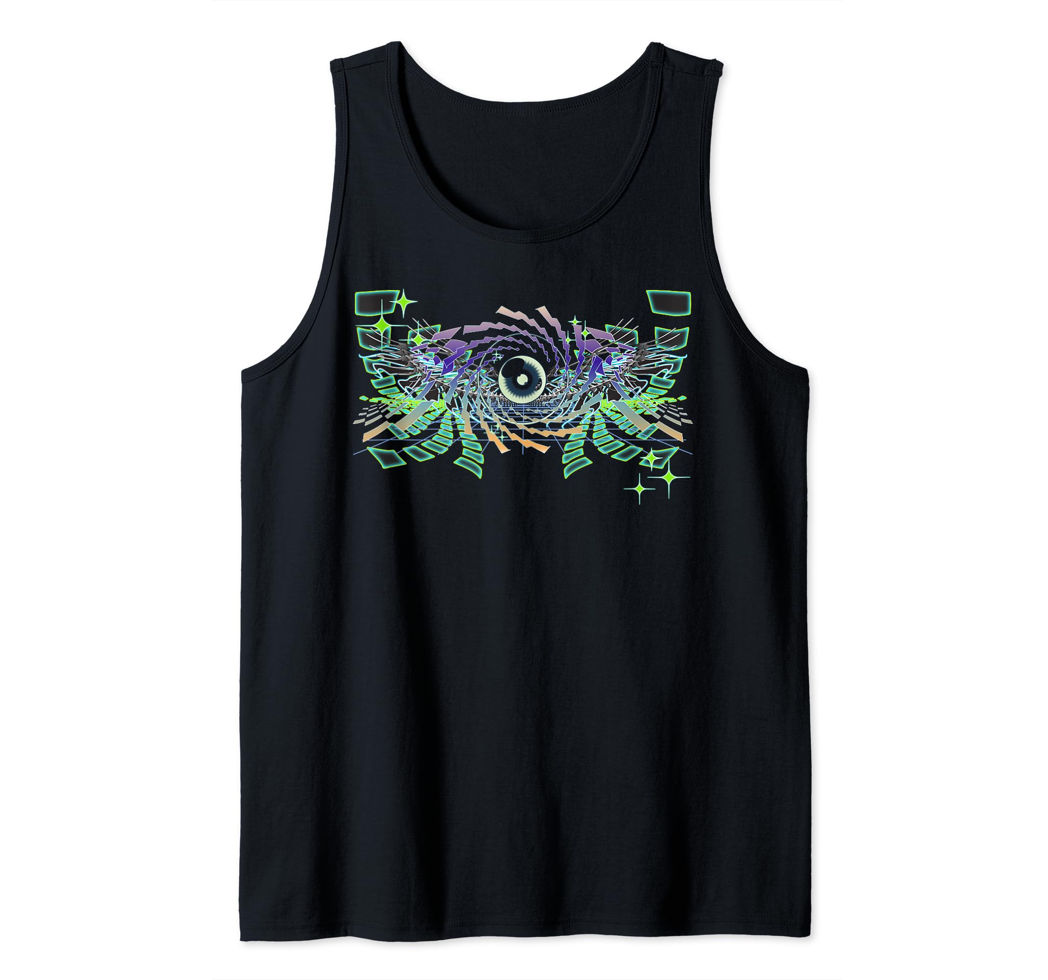Psychedelic Eye LSD Trippy Fractal Geometry Design Art Tank Top