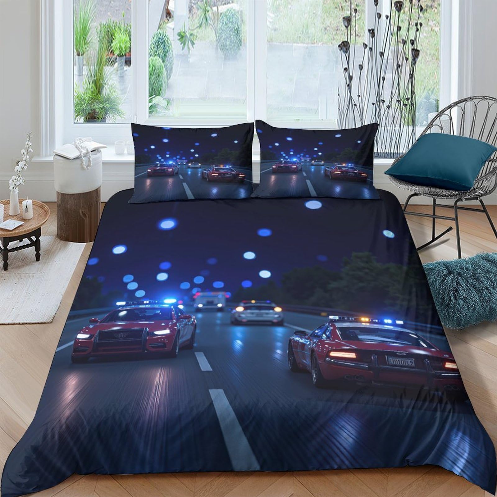 Ctjqhvkz Style-10 3D Printed Night City Lights Fitted Sheet Microfiber Soft Stylish Car Road Mattress Cover For Bedroom Dorm Decor Single（135X200cm）