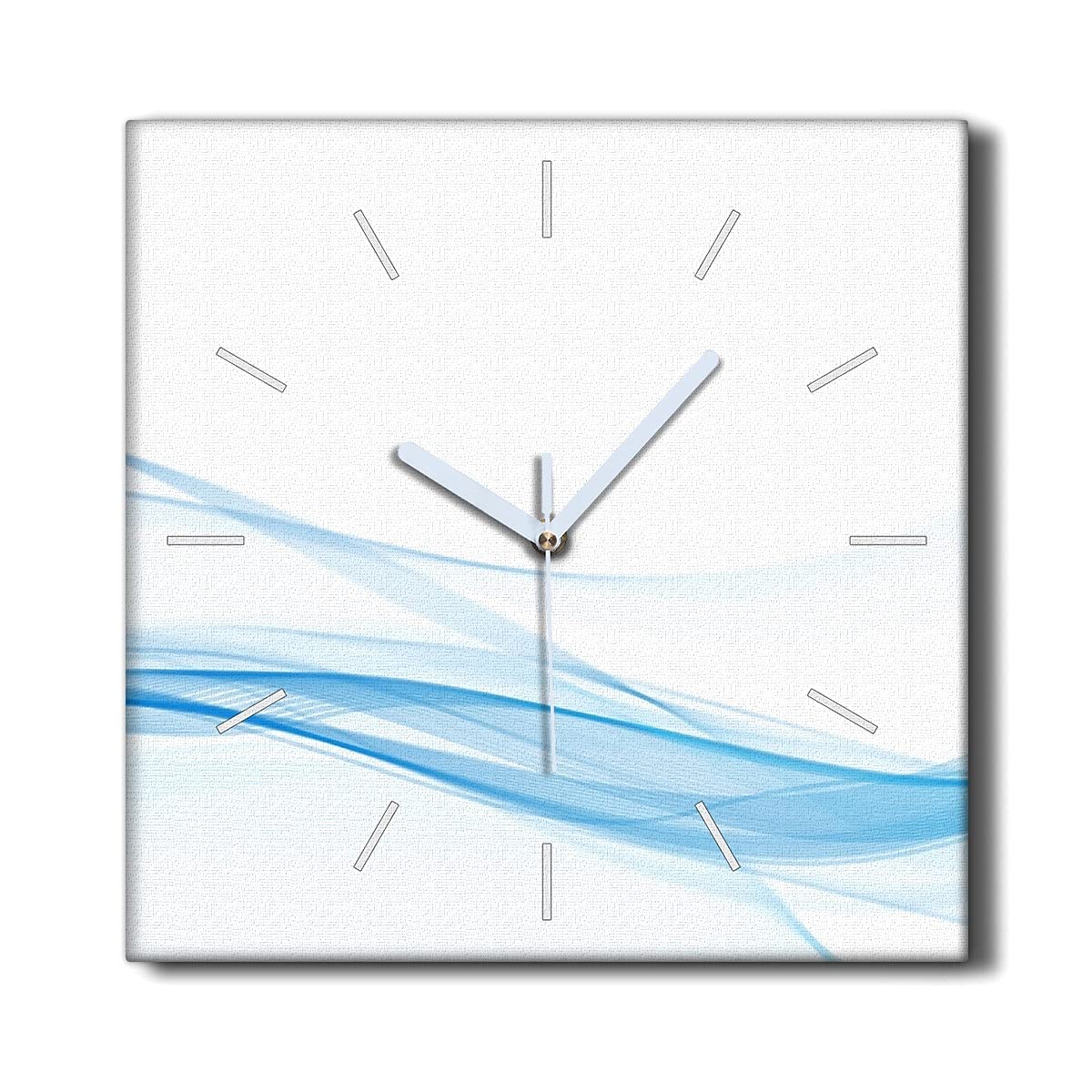 Horloge sur Toile 30x30cm Vagues Coloray Horloge Murale Silencieuse pour Salon