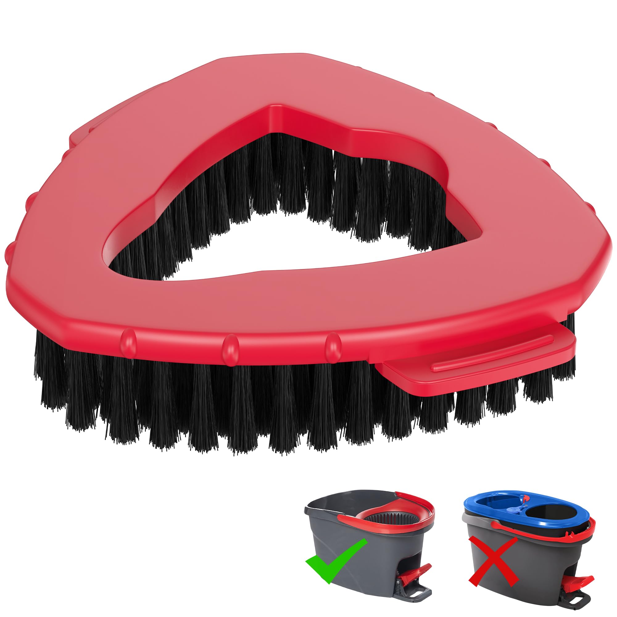 Aifacay 1 Pack Scrub Brush Replacement Head Compatible with O-Cedar EasyWring 1-Tank Spin Mop, Hard-Bristle Triangular Scrubber Brush for Shower