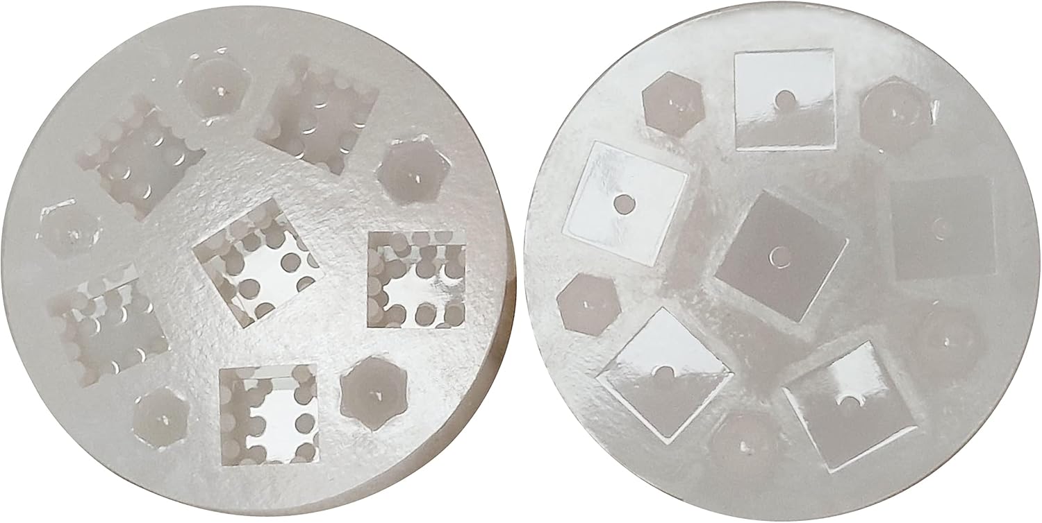 Square Dice Mold - Standard Size - 16mm - Sharp Edge - Six 6-Sided Playing Dice - Pips - Dice Mold for Board Games